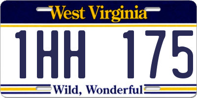 WV license plate 1HH175
