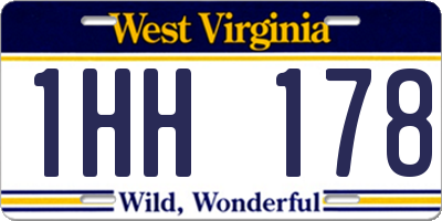 WV license plate 1HH178