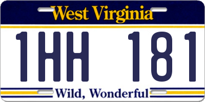 WV license plate 1HH181