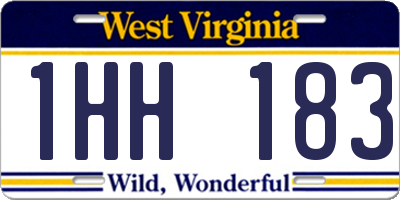 WV license plate 1HH183