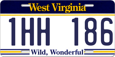 WV license plate 1HH186
