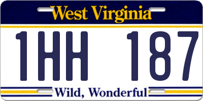 WV license plate 1HH187