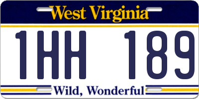 WV license plate 1HH189