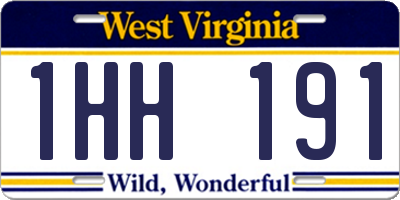 WV license plate 1HH191