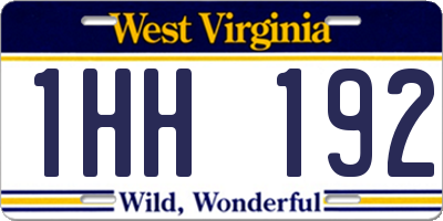 WV license plate 1HH192