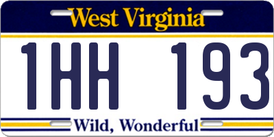 WV license plate 1HH193
