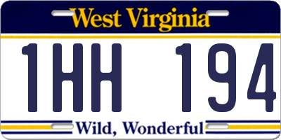 WV license plate 1HH194