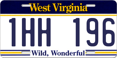 WV license plate 1HH196