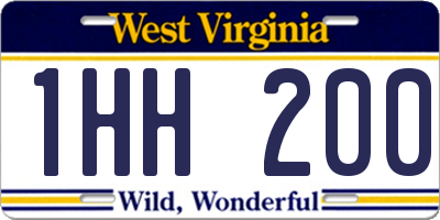 WV license plate 1HH200