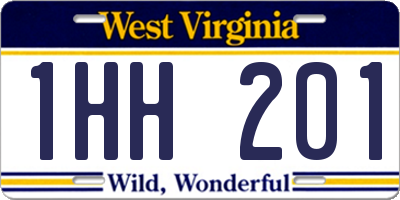 WV license plate 1HH201