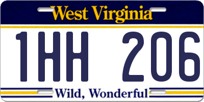 WV license plate 1HH206