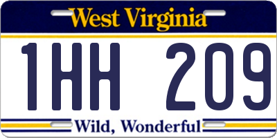 WV license plate 1HH209