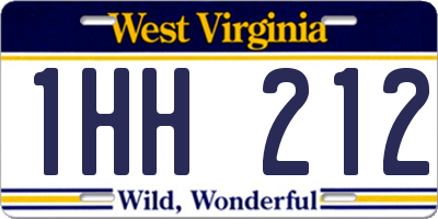 WV license plate 1HH212