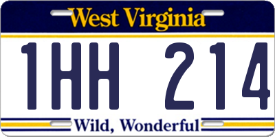WV license plate 1HH214