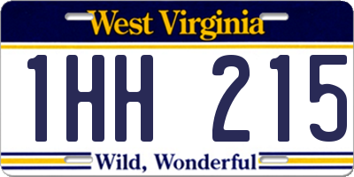 WV license plate 1HH215