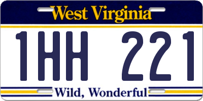 WV license plate 1HH221