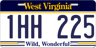 WV license plate 1HH225