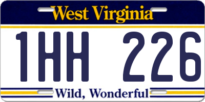 WV license plate 1HH226