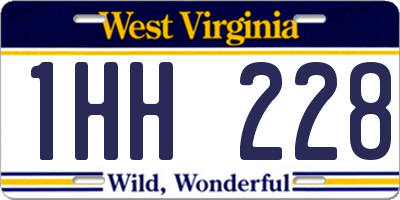 WV license plate 1HH228