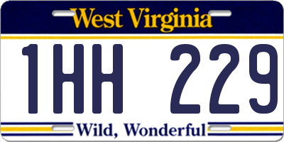 WV license plate 1HH229