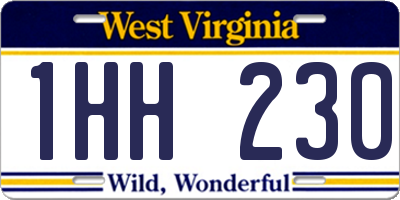 WV license plate 1HH230