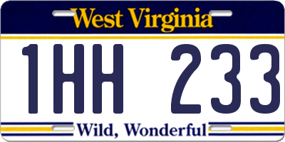 WV license plate 1HH233