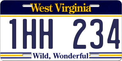 WV license plate 1HH234