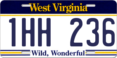 WV license plate 1HH236