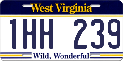 WV license plate 1HH239