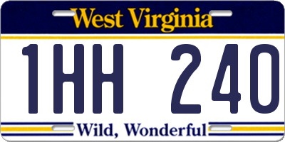WV license plate 1HH240