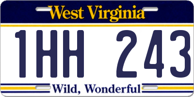 WV license plate 1HH243