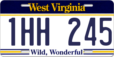 WV license plate 1HH245