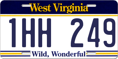 WV license plate 1HH249