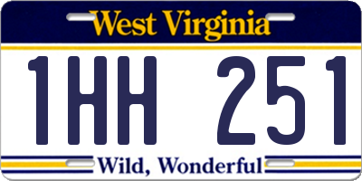 WV license plate 1HH251