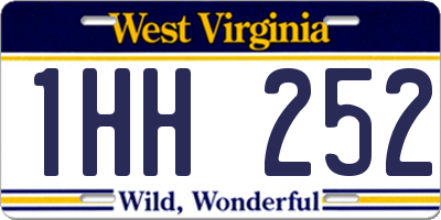 WV license plate 1HH252