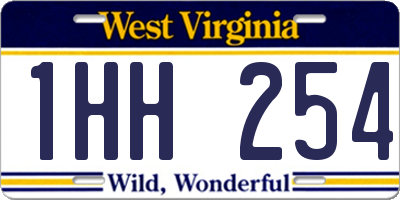 WV license plate 1HH254