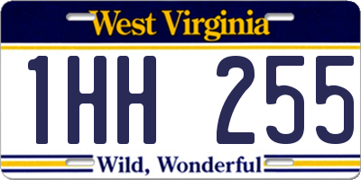 WV license plate 1HH255
