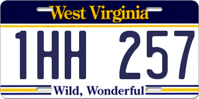 WV license plate 1HH257