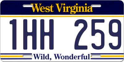 WV license plate 1HH259