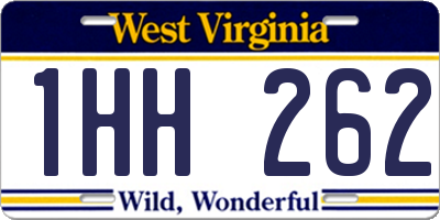WV license plate 1HH262