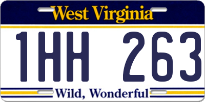 WV license plate 1HH263
