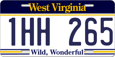 WV license plate 1HH265