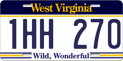 WV license plate 1HH270