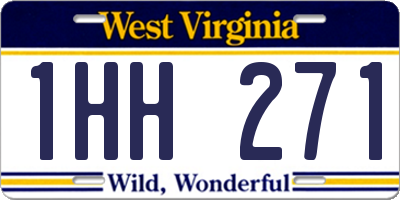 WV license plate 1HH271