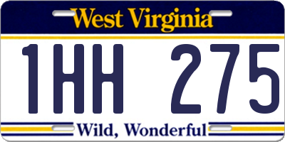 WV license plate 1HH275