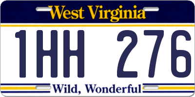 WV license plate 1HH276