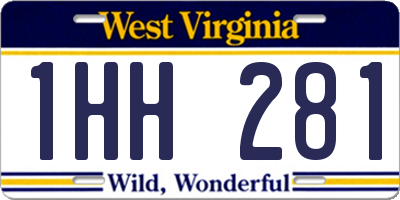 WV license plate 1HH281