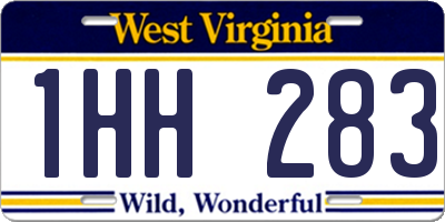 WV license plate 1HH283
