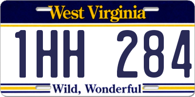 WV license plate 1HH284