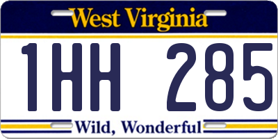 WV license plate 1HH285